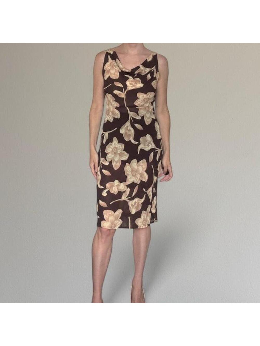 Vintage 1990s sheer floral midi dress